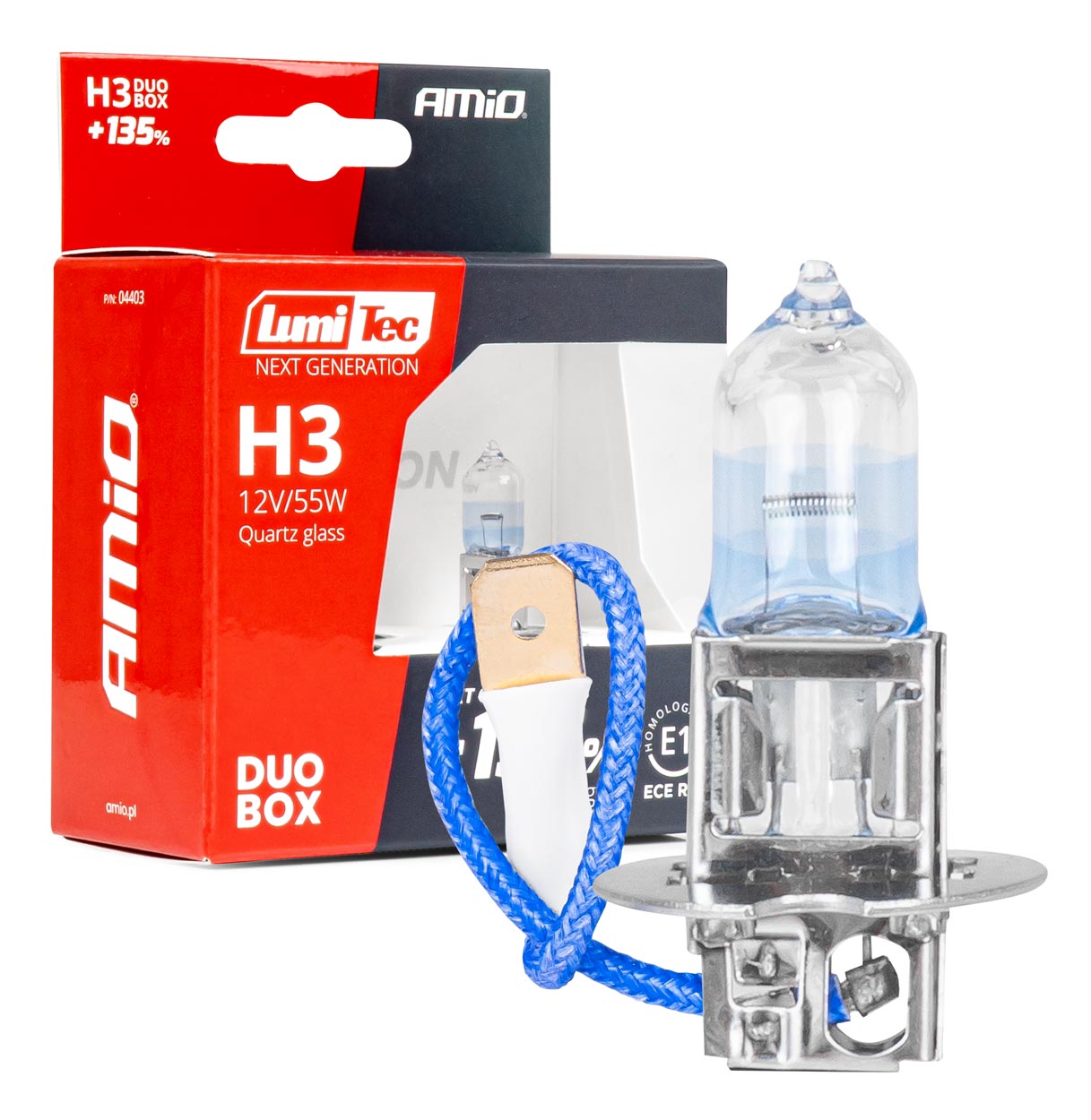 Halogenske žarnice H3 12V 55W LumiTec Next Generation +135% DUO AMiO-04403